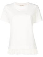 Semicouture Frill Hem T-shirt - White