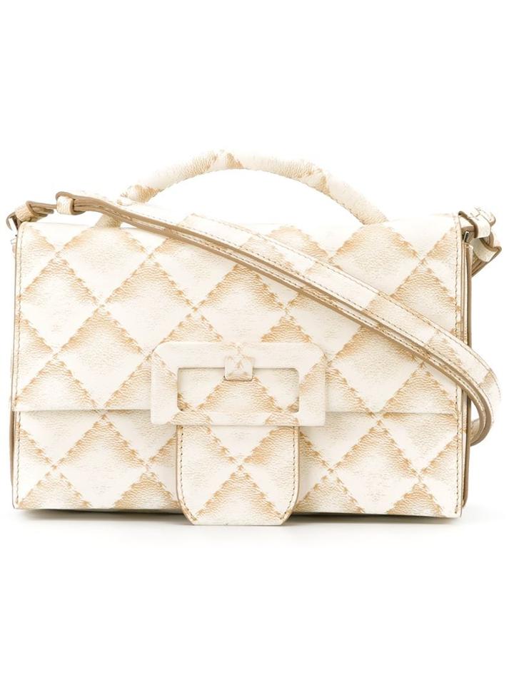 Maison Margiela Buckle Detail Crossbody Bag, White, Leather