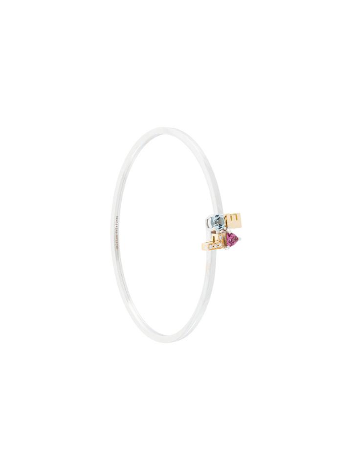 Delfina Delettrez 18kt Gold And Diamond Love Bracelet - Multicolour