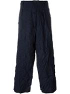 Yohji Yamamoto Cropped Creased Trousers