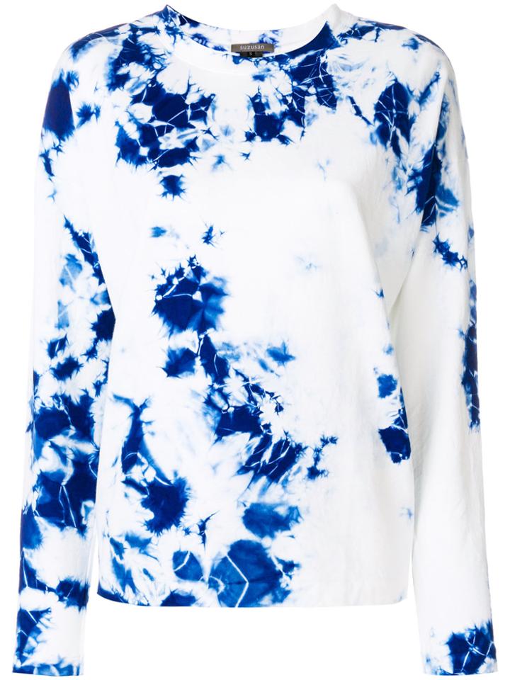 Suzusan Tie Dye Long Sleeve T-shirt - White