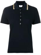Thom Browne Bead Embroidery Relaxed Piqué Polo - Blue