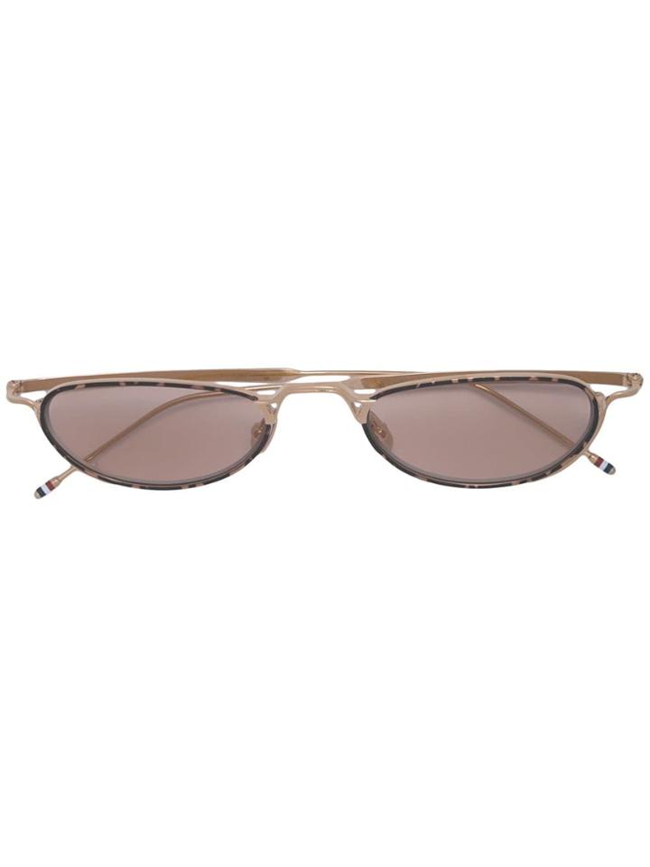Thom Browne Eyewear Oval Frame Glasses - Gold