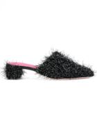 Oscar Tiye Textured Mules - Black