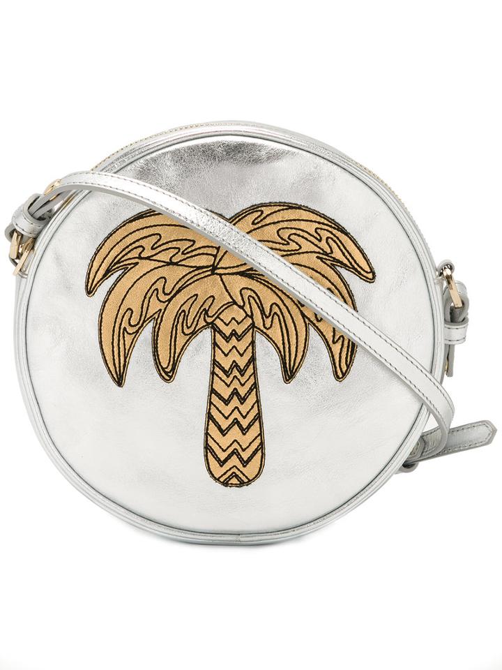 Just Cavalli Palm Tree Cross-body Bag, Women's, Grey, Calf Leather