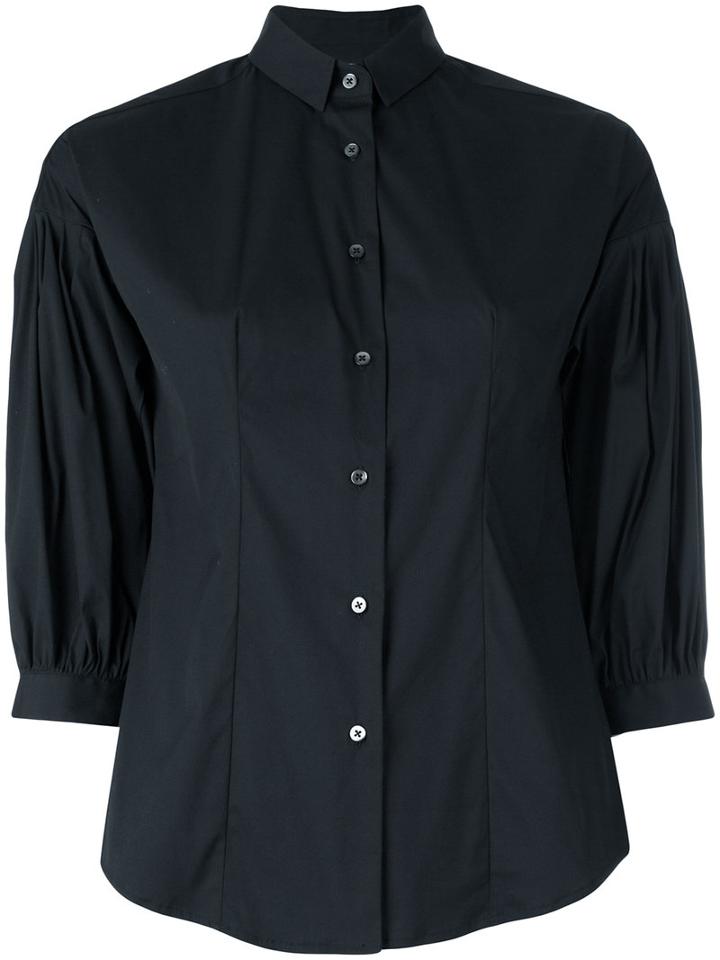 Xacus - Cropped Sleeves Shirt - Women - Cotton/nylon/spandex/elastane - 40, Black, Cotton/nylon/spandex/elastane