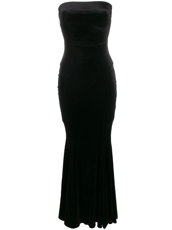 Norma Kamali Strapless Fishtail Gown - Black