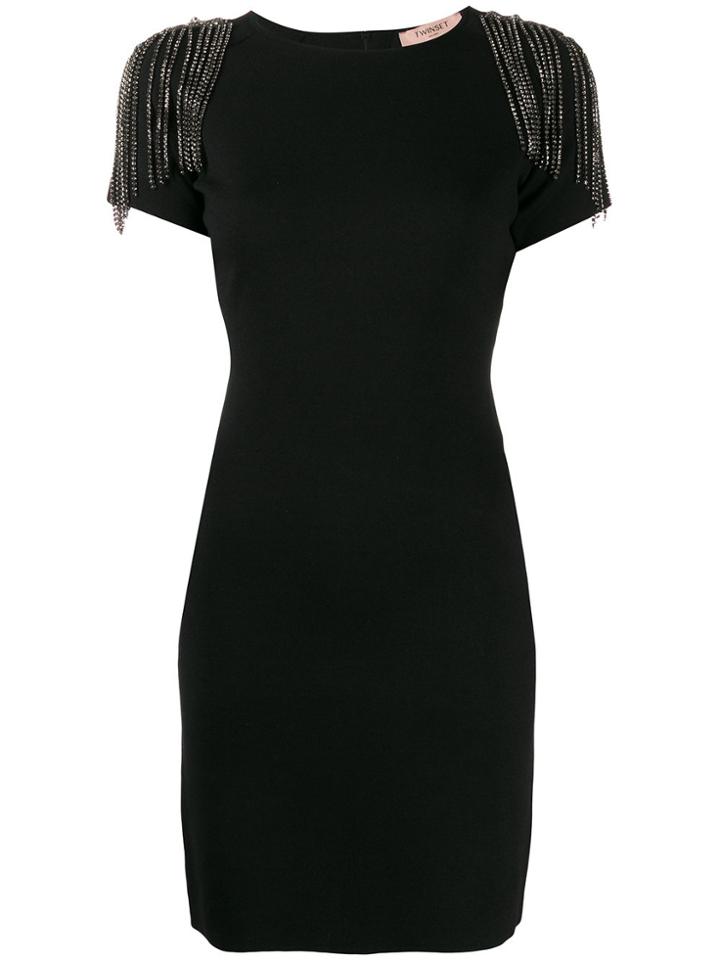 Twin-set Crystal Embellished Dress - Black