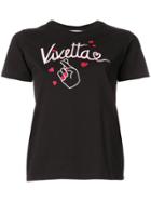 Vivetta Cropped Embroidered T-shirt - Black