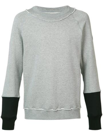 F.s.z - Contrast Sleeve Sweater - Men - Cotton - M, Grey, Cotton