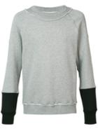 F.s.z - Contrast Sleeve Sweater - Men - Cotton - M, Grey, Cotton