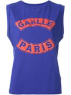 Gaelle Bonheur Logo Print Tank Top, Women's, Size: 3, Blue, Cotton