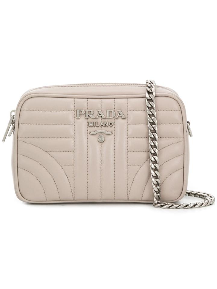 Prada Quilted-effect Camera Bag - Neutrals