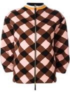 Marni Checked Bomber Jacket, Women's, Size: 38, Pink/purple, Viscose/wool