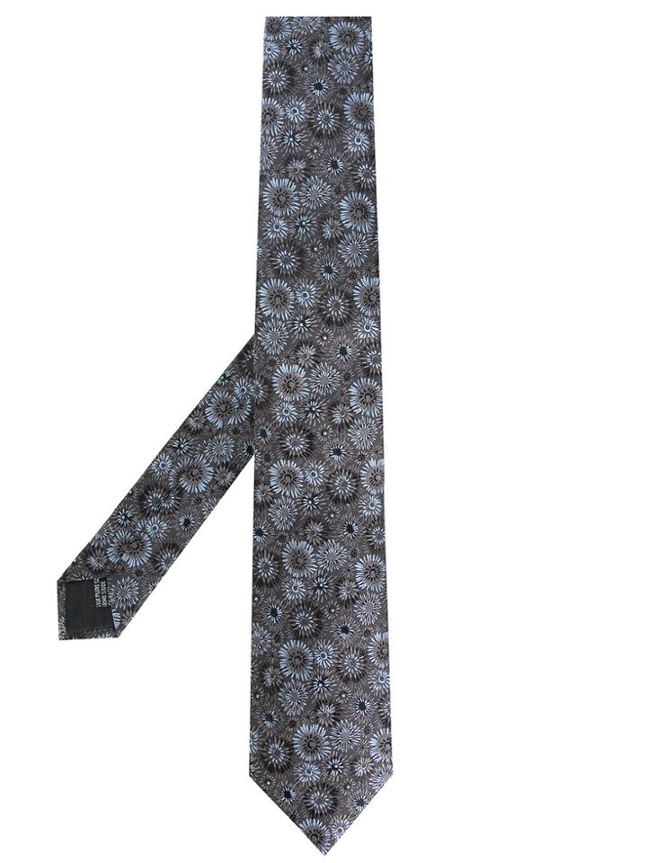 Lanvin Textured Floral Tie - Grey