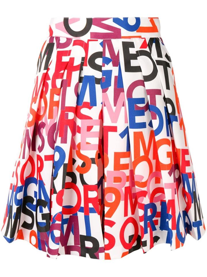 Msgm Letter Print Shorts - White