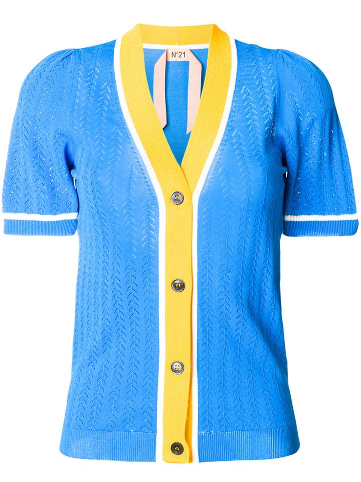 No21 Short Sleeve Knitted Top - Blue
