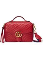 Gucci Red Gg Marmont Stripe Shoulder Bag