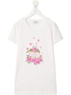 Monnalisa Perfume Print T-shirt - White