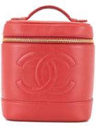Chanel Vintage Cc Logos Cosmetic Vanity Hand Bag - Red