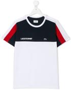 Lacoste Kids Teen Logo Stripe T-shirt - White