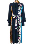 Roksanda Floral Print Pleat Dress - Blue