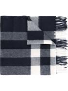 Burberry Checked Scarf, Men's, Black, Cashmere