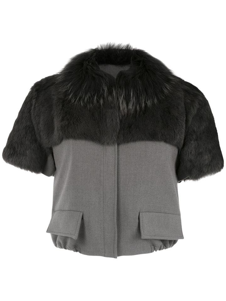 Andrea Bogosian Fur Top - Cinza Escuro/stone Washed
