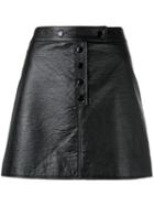 Courrèges - Buttoned Mini-skirt - Women - Cotton/polyurethane/acetate/cupro - 40, Black, Cotton/polyurethane/acetate/cupro