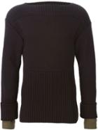 Juun.j Slash Neck Sweater, Men's, Size: 46, Black, Nylon