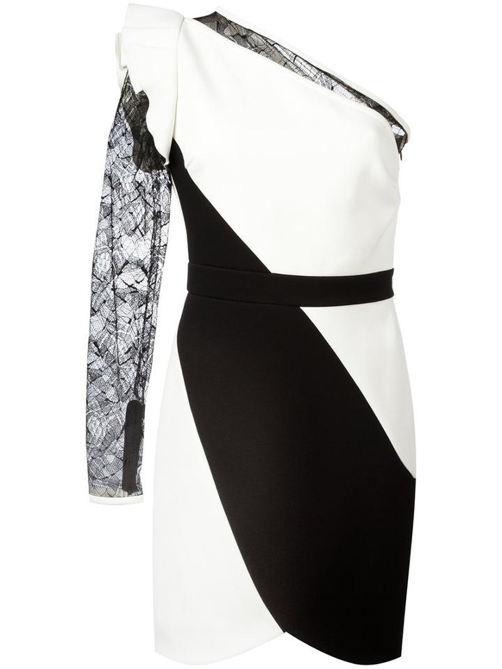 Elie Saab One-shoulder Dress, Size: 40, White, Polyester/viscose/nylon/silk