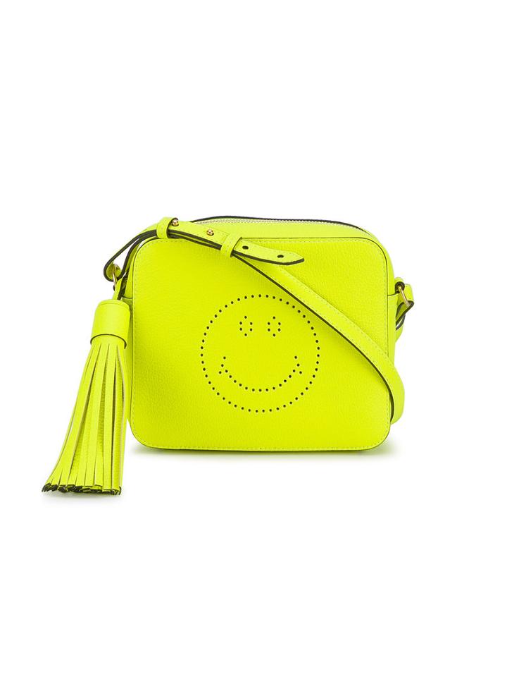 Anya Hindmarch - Smiley Face Cross-body Bag - Women - Leather - One Size, Women's, Yellow/orange, Leather