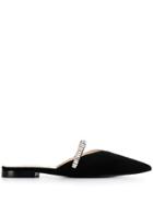 Prada Pointed Crystal Baguette Mules - Black