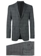 Tagliatore Plaid Dinner Suit, Men's, Size: 52, Grey, Cupro/virgin Wool