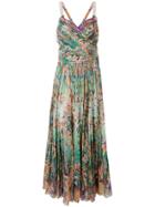 Etro Floral Pleated Criss-cross Back Dress - Multicolour