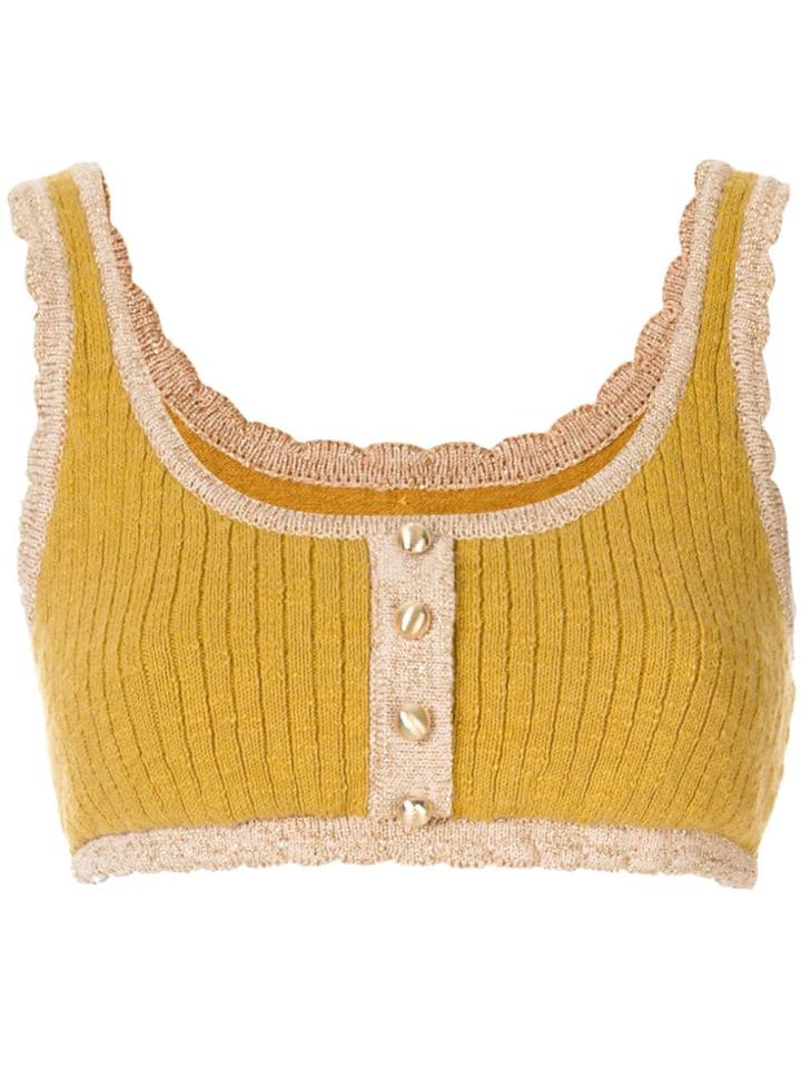 Alice Mccall Heaven Help Crop Top - Yellow