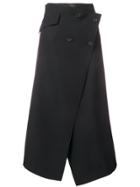 Yang Li Long Asymmetric Skirt - Black