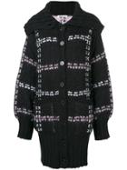 Mcq Alexander Mcqueen Check Patterned Oversized Cardigan - Black