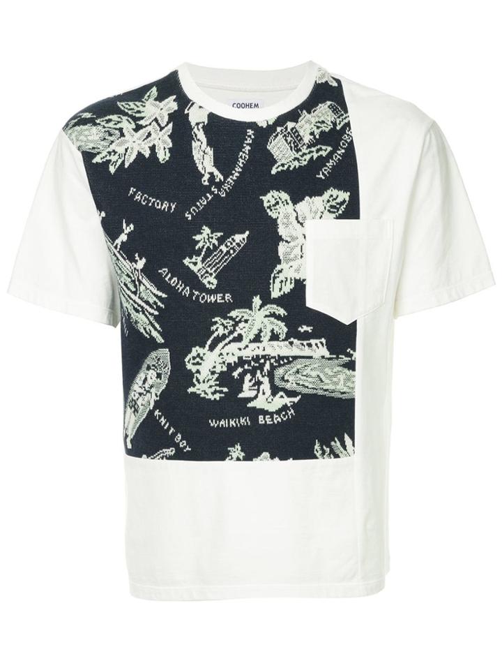 Coohem Aloha Print Jacquard T-shirt - Blue