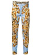 Liu Jo Baroque Leopard Print Skinny Trousers - Blue