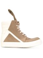Rick Owens Geobasket Hi-top Sneakers, Men's, Size: 40, Nude/neutrals, Leather/rubber