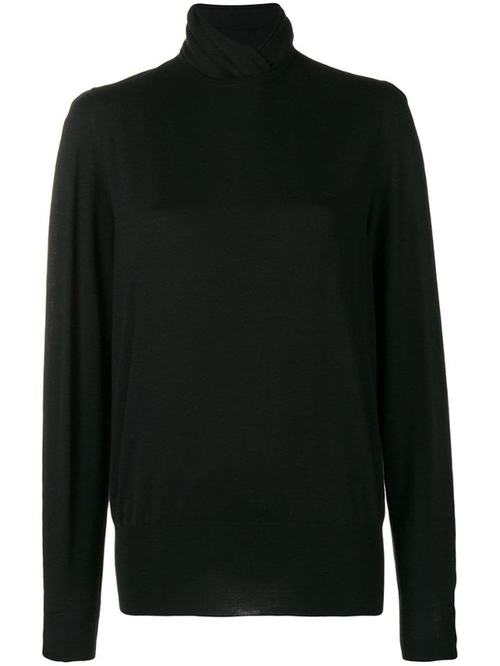 Agnona Long-sleeve Fitted Sweater - Black
