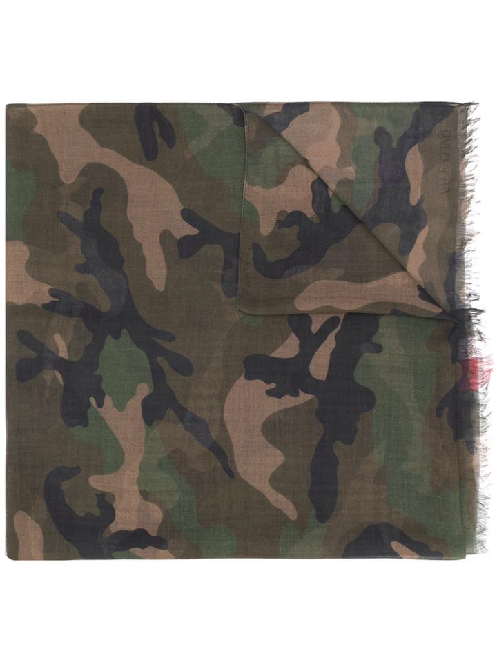 Valentino Striped Camouflage Scarf - Multicolour