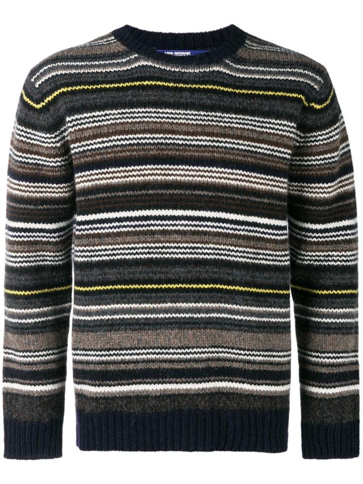 Junya Watanabe Man Striped Knit Jumper - Brown