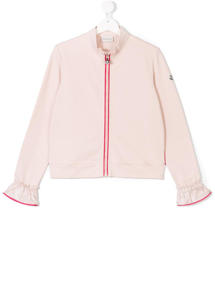 Moncler Kids Frill Cuff Jacket - Pink & Purple