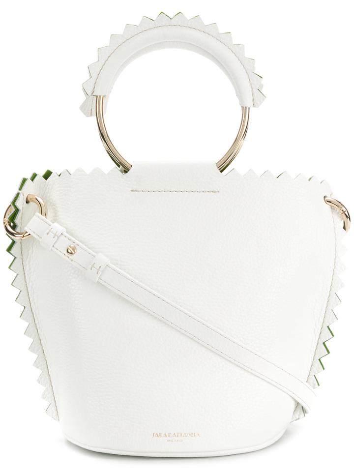 Sara Battaglia Bucket-style Mini Bag - White