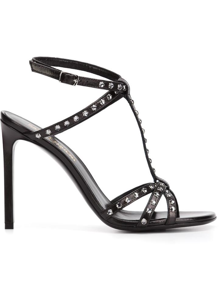 Saint Laurent Nu Pieds Sandals, Women's, Size: 6.5, Black, Leather