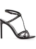 Saint Laurent Nu Pieds Sandals, Women's, Size: 6.5, Black, Leather