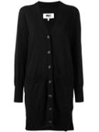 Mm6 Maison Margiela Loose-fit Elongated Cardigan, Women's, Size: Medium, Black, Cotton