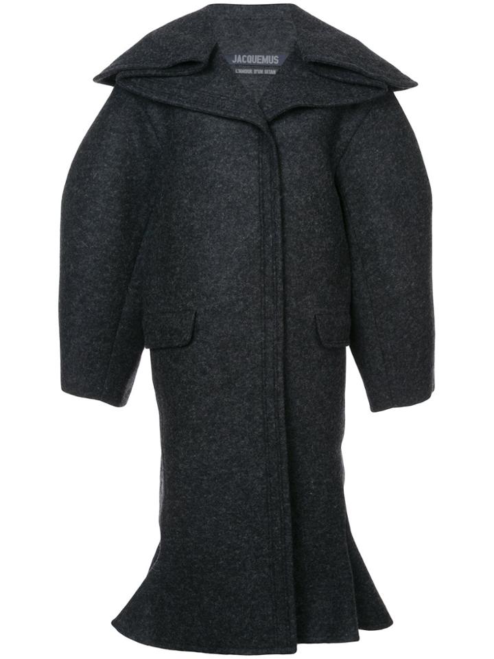 Jacquemus Boxy Flared Coat - Grey